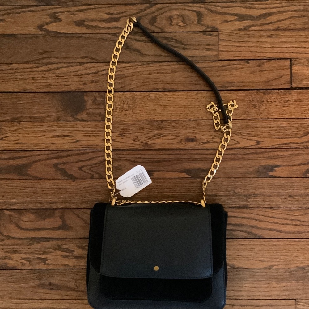 J crew Elegant Black and Gold Chain Shoulder Bag